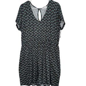 Nine Britton Womens Floral V-Neck Short Sleeve Dress XL